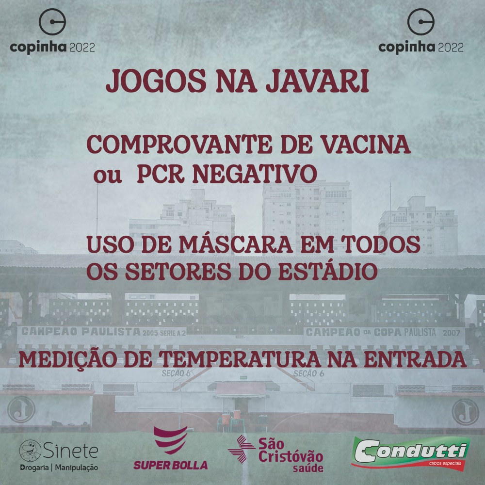 Orientações para os Torcedores - Copa São Paulo de Futebol Júnior 2022 – Sede Javari