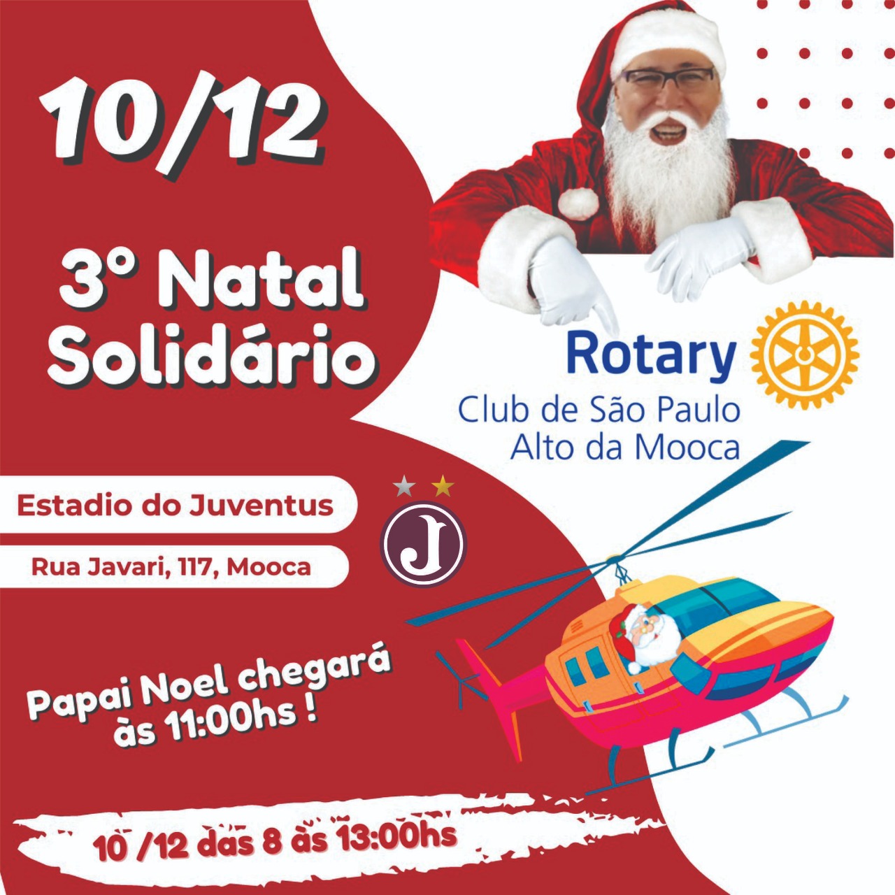 Rotary Club Alto da Mooca realiza o 3° Natal Solidário no Estádio do Juventus