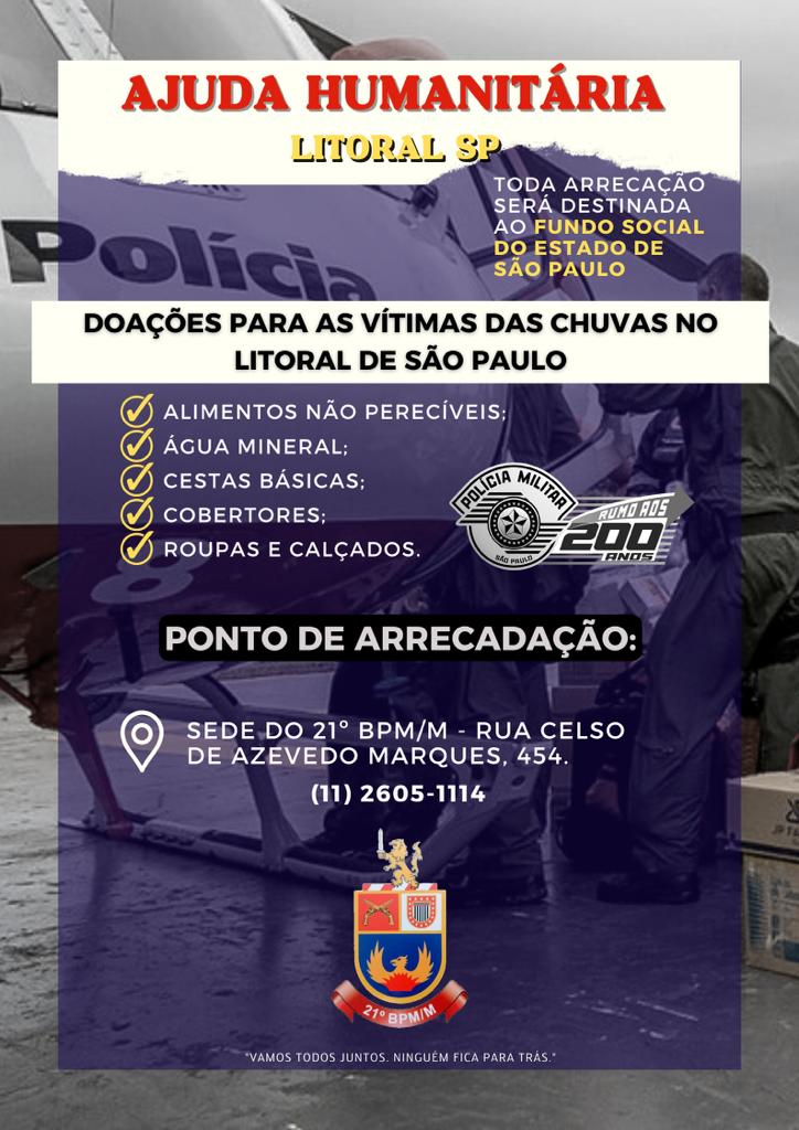 Ajuda Humanitária – Litoral São Paulo